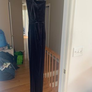 Black velvet jumpsuit
